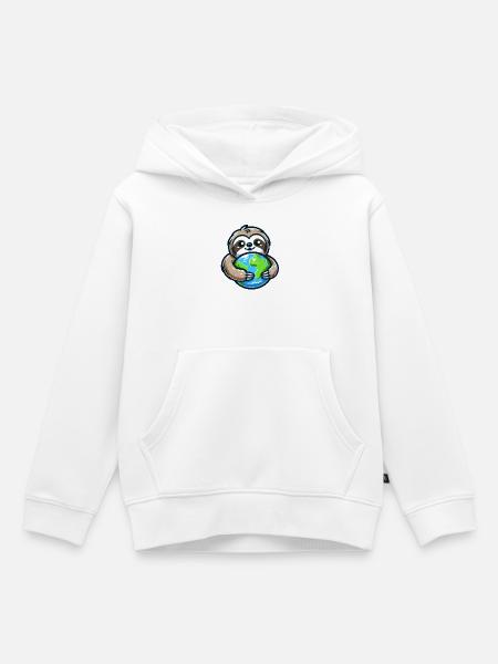 Umarme das Erdfaultier - Kinder Premium Organic Hoodie - Weiß