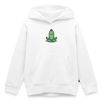 Zen-Kaktus - Friedliche Pflanzenpose - Kinder Premium Organic Hoodie - Weiß - Vorne - AI Model Kid Female (0cm)