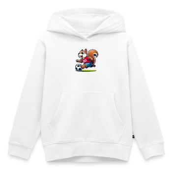 Scamper Striker: The Soccer Squirrel - Kids Premium Organic Hoodie - white - Front - AI Model Kid Female (0cm)