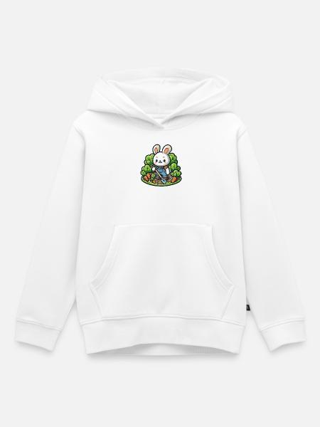 Erntetrichter: Der Gartenhase - Kinder Premium Organic Hoodie - Weiß