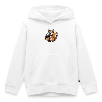 Acorn Ace: The Nutty Navigator - Kids Premium Organic Hoodie - white - Front - AI Model Kid Female (0cm)