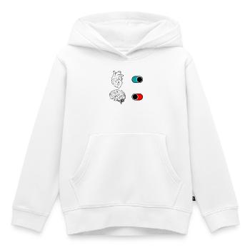 Duo de croissants nocturnes - Sweat Premium à capuche enfant bio - blanc - Devant - AI Model Kid Female (0cm)