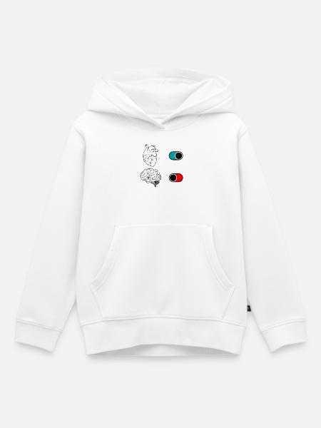 Nachtnachtliches Halbmond-Duo - Kinder Premium Organic Hoodie - Weiß