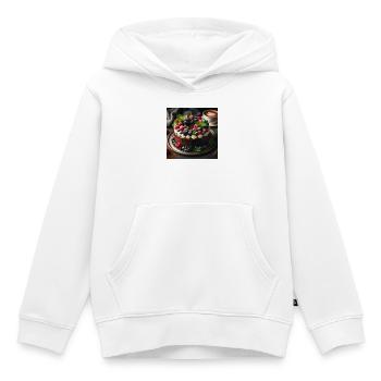 Schokoladen-Beeren-Kuchen - Kinder Premium Organic Hoodie - Weiß - Vorne - AI Model Kid Female (0cm)