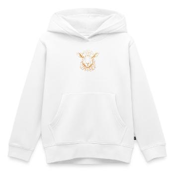 Lamb Portrait - Kids Premium Organic Hoodie - white - Front - AI Model Kid Female (0cm)