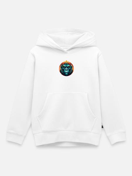 Stammes-Neon-Gorilla - Kinder Premium Organic Hoodie - Weiß