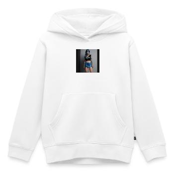 Fille rebelle - Sweat Premium à capuche enfant bio - blanc - Devant - AI Model Kid Female (0cm)