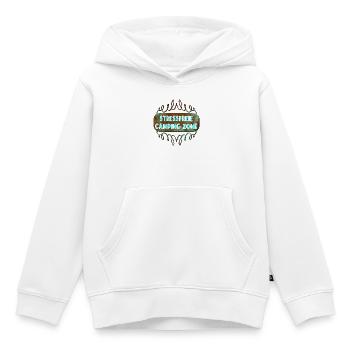 CAMPING - KEIN STRESS - Kinder Premium Organic Hoodie - Weiß - Vorne - AI Model Kid Female (0cm)