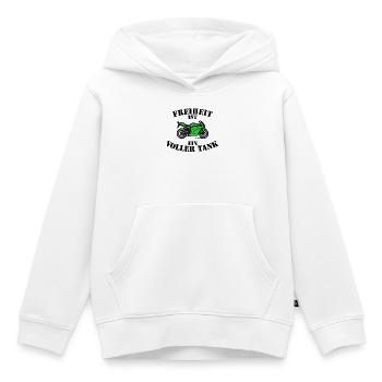 Déclaration de ravitaillement en carburant diesel Essence de station-service - Sweat Premium à capuche enfant bio - blanc - Devant - AI Model Kid Female (0cm)