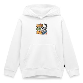 Skeletor with Optimistic Message - Kids Premium Organic Hoodie - white - Front - AI Model Kid Female (0cm)