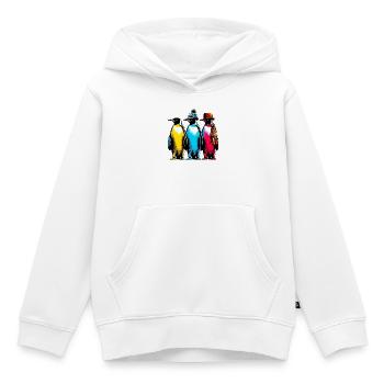 Pinguine mit Mütze und Schal - Kinder Premium Organic Hoodie - Weiß - Vorne - AI Model Kid Female (0cm)