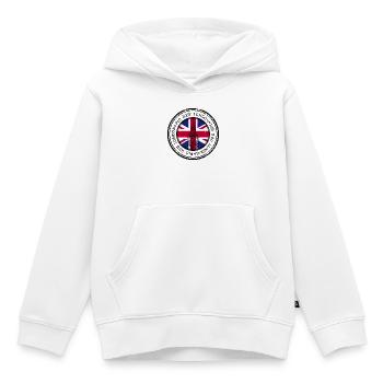 Timbre Union Jack Big Ben - Sweat Premium à capuche enfant bio - blanc - Devant - AI Model Kid Female (0cm)