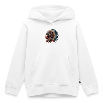 Amerikanischer Indianer Amerikanische Rote Haut - Kinder Premium Organic Hoodie - Weiß - Vorne - AI Model Kid Female (0cm)