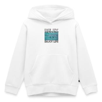 Détendez-vous au bord de la mer – joie de vivre - Sweat Premium à capuche enfant bio - blanc - Devant - AI Model Kid Female (0cm)