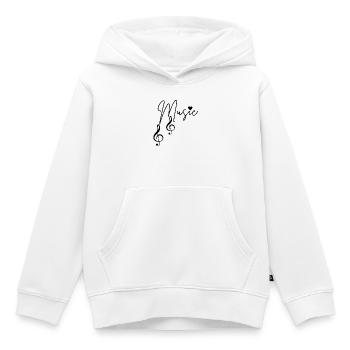 Notes de musique - Sweat Premium à capuche enfant bio - blanc - Devant - AI Model Kid Female (0cm)