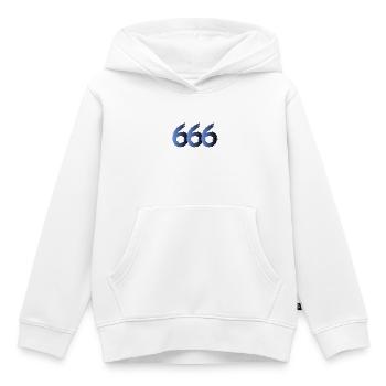 666 Symbole de Satan - Diable - Mal - Sweat Premium à capuche enfant bio - blanc - Devant - AI Model Kid Female (0cm)