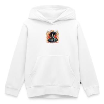 motif de serpent cobra coloré avec flammes - Sweat Premium à capuche enfant bio - blanc - Devant - AI Model Kid Female (0cm)