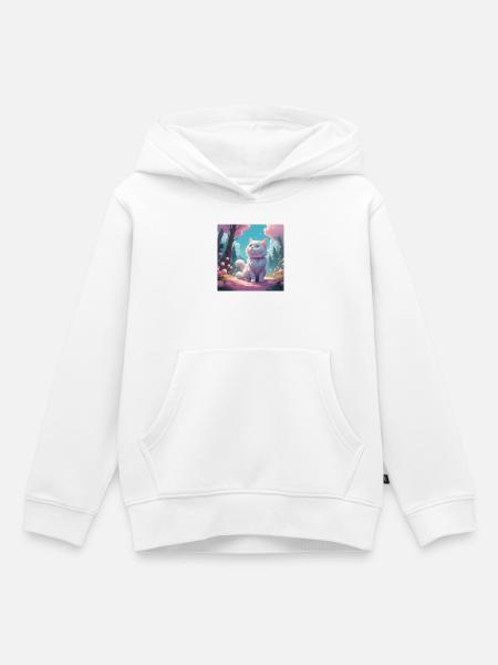 Kätzchen im Wald - Kinder Premium Organic Hoodie - Weiß
