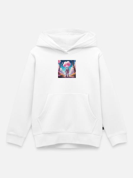Astronaut auf Traumplanet - Kinder Premium Organic Hoodie - Weiß
