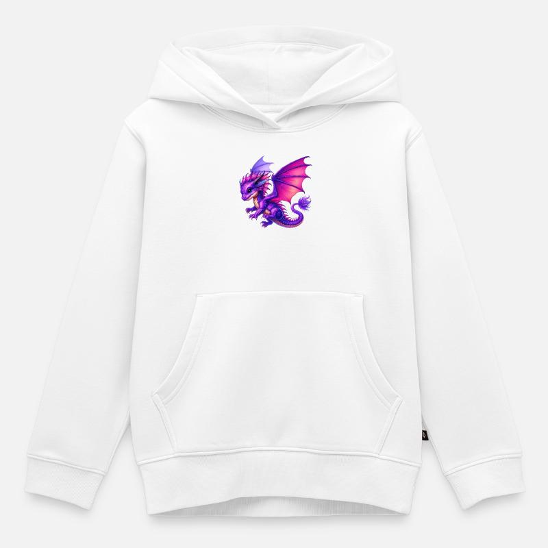 Drache - Kinder Premium Organic Hoodie - Weiß