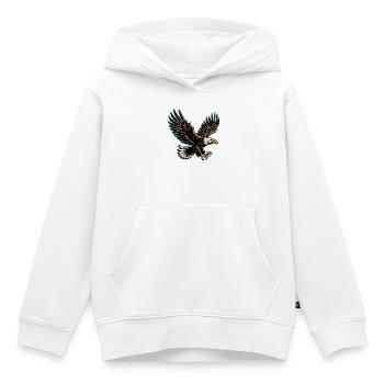 Eagle - Kids Premium Organic Hoodie - white - Front - AI Model Kid Female (0cm)