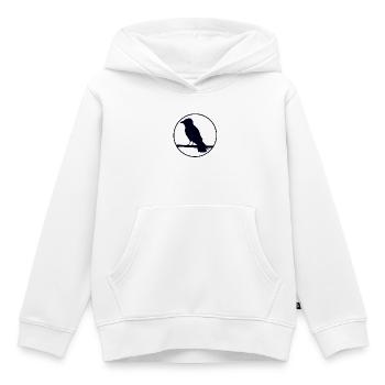 Crow on a branch - Kids Premium Organic Hoodie - white - Front - AI Model Kid Female (0cm)