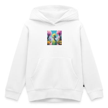 Lutin - Sweat Premium à capuche enfant bio - blanc - Devant - AI Model Kid Female (0cm)