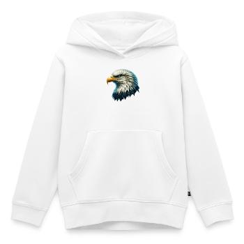 Eagle - Kids Premium Organic Hoodie - white - Front - AI Model Kid Female (0cm)
