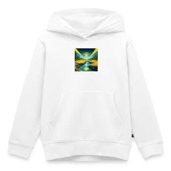 OVNI - Sweat Premium à capuche enfant bio - blanc - Devant - AI Model Kid Female (0cm)