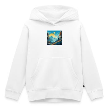 Deux soleils - Sweat Premium à capuche enfant bio - blanc - Devant - AI Model Kid Female (0cm)