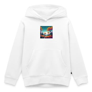 Coucher de soleil - Sweat Premium à capuche enfant bio - blanc - Devant - AI Model Kid Female (0cm)