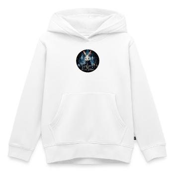 Rabbit Alice in Wonderland FOLLOW THE WHITE - Kids Premium Organic Hoodie - white - Front - AI Model Kid Female (0cm)