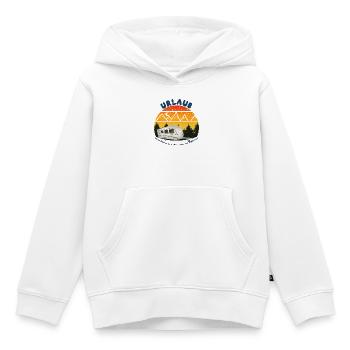 Urlaub gemeinsam im Wohnwagen - Kinder Premium Organic Hoodie - Weiß - Vorne - AI Model Kid Female (0cm)