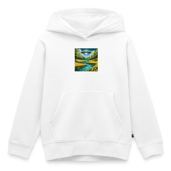 OVNI - Sweat Premium à capuche enfant bio - blanc - Devant - AI Model Kid Female (0cm)