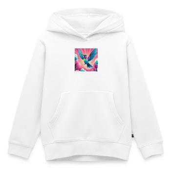Colibri - Sweat Premium à capuche enfant bio - blanc - Devant - AI Model Kid Female (0cm)
