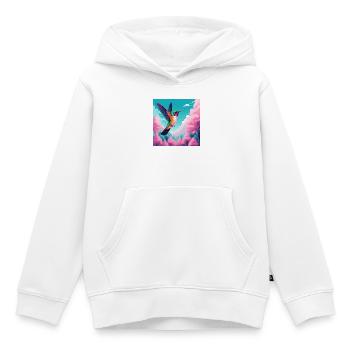 Colibri - Sweat Premium à capuche enfant bio - blanc - Devant - AI Model Kid Female (0cm)