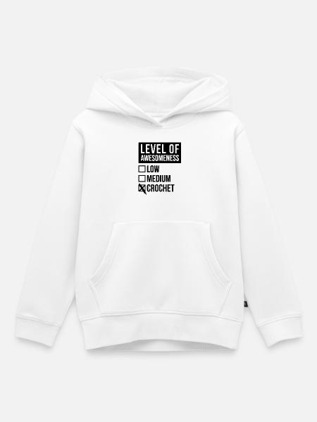 Häkel Häkel Häkel - Kinder Premium Organic Hoodie - Weiß