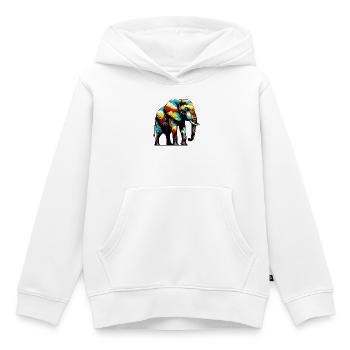 Éléphant - Sweat Premium à capuche enfant bio - blanc - Devant - AI Model Kid Female (0cm)