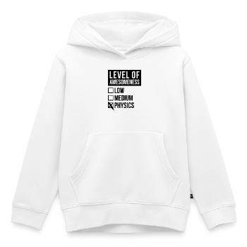 Physique physique Physique - Sweat Premium à capuche enfant bio - blanc - Devant - AI Model Kid Female (0cm)