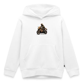 The Biker - Kids Premium Organic Hoodie - white - Front - AI Model Kid Female (0cm)