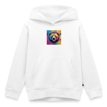 Rainbow Bear - Kinder Premium Organic Hoodie - Weiß - Vorne - AI Model Kid Female (0cm)