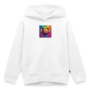 Ours de la fierté - Sweat Premium à capuche enfant bio - blanc - Devant - AI Model Kid Female (0cm)