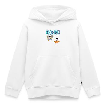 GODD-BYE FAREWELL - Kids Premium Organic Hoodie - white - Front - AI Model Kid Female (0cm)