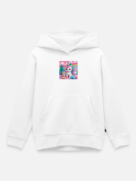 Unicorn Kittens - Kinder Premium Organic Hoodie - Weiß