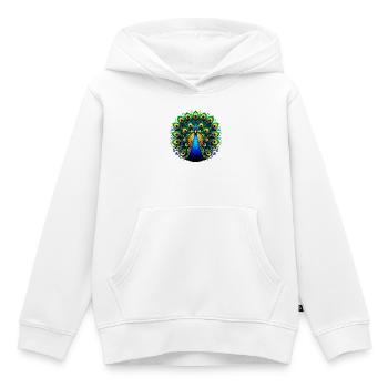 Paon - Sweat Premium à capuche enfant bio - blanc - Devant - AI Model Kid Female (0cm)