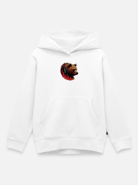 Bär - Kinder Premium Organic Hoodie - Weiß