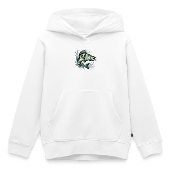 Sandre - Sweat Premium à capuche enfant bio - blanc - Devant - AI Model Kid Female (0cm)
