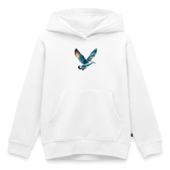 Mouette - Sweat Premium à capuche enfant bio - blanc - Devant - AI Model Kid Female (0cm)