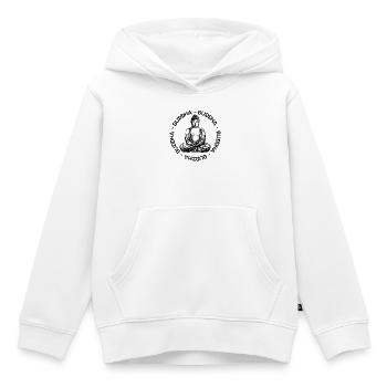 Buddha - Bouddha - Buddha love - Sweat Premium à capuche enfant bio - blanc - Devant - AI Model Kid Female (0cm)