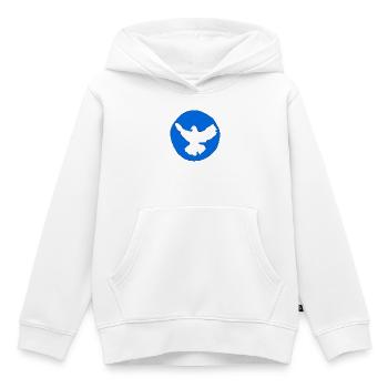 Colombe de la Paix - Sweat Premium à capuche enfant bio - blanc - Devant - AI Model Kid Female (0cm)